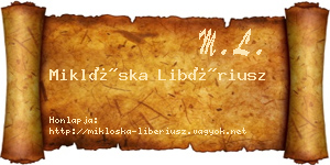 Miklóska Libériusz névjegykártya